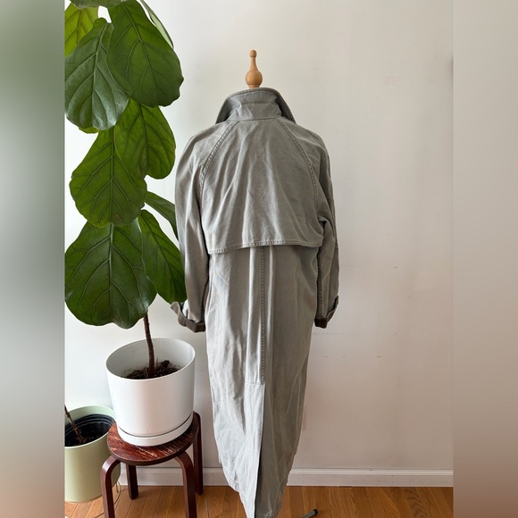 Rare Vintage 90 LL Bean Gray Barn Coat Corduroy Collar Oversized Workwear Jacket - Picture 8 of 9